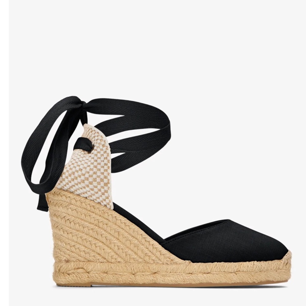 NWOT Soludos The Marseille Wedge Espadrille Black Size 7.5 - Picture 3 of 10
